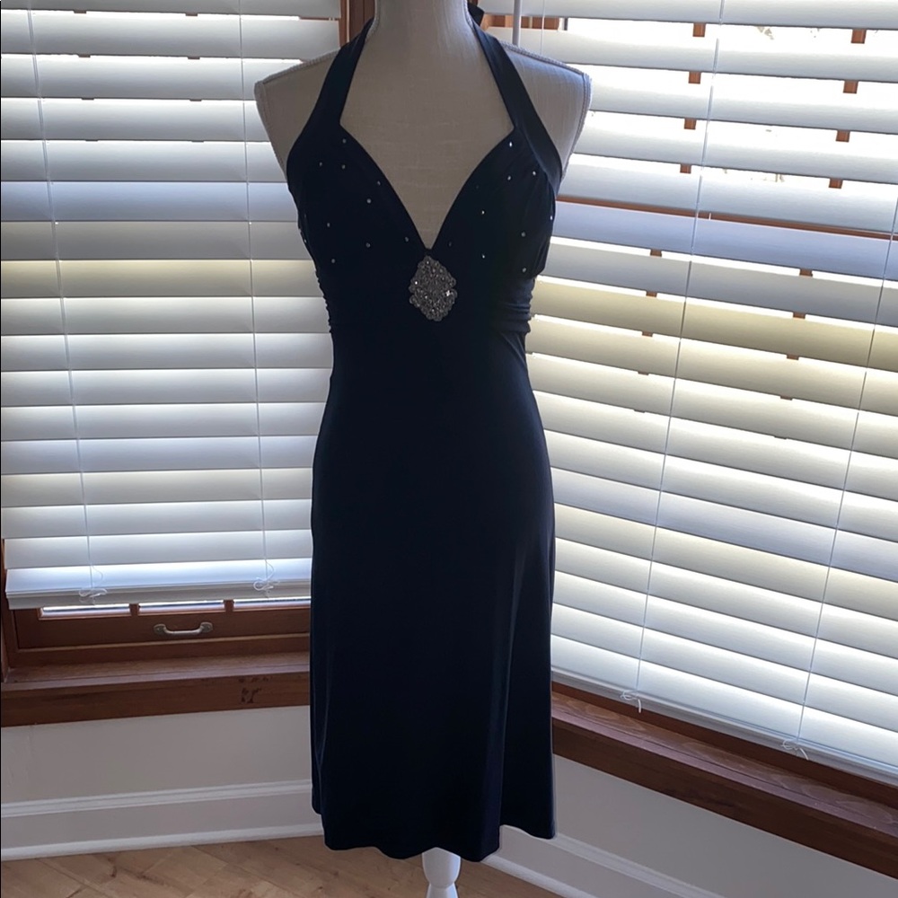 Elegant Black Halter Dress